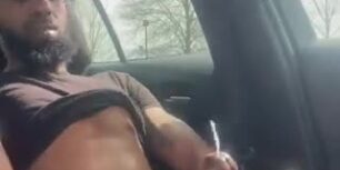 Masturbating in my car and swallowing my own cum