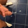 Shooting a huge load at the gym bathroom