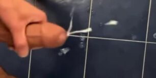 Shooting a huge load at the gym bathroom