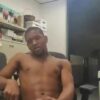 Horny black having a huge orgasm at work