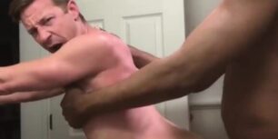 Huge big black bull fucking a cute short white guy