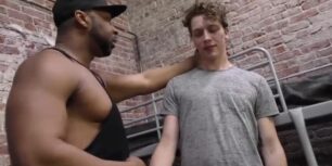 Big black bull fucking a young white boy in prison