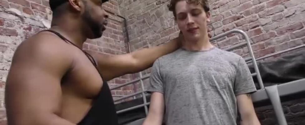 Big black bull fucking a young white boy in prison