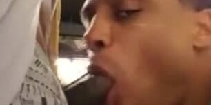 Caught giving a blowjob in a subway