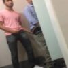 Masturbating and fingering a stranger in a public bathroom