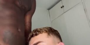 Handsome young British dude enjoys a huge African cock