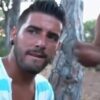 Swallowing cum from a huge cock in the bushes