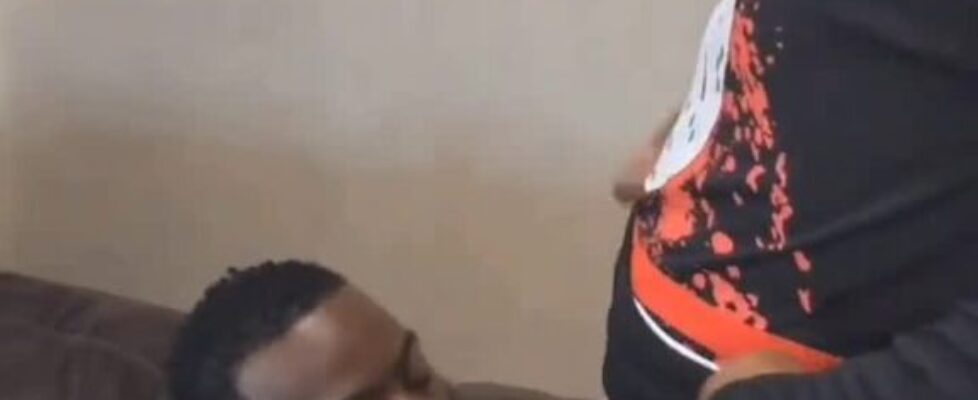 Bearded black dude sucking and fucking a huge long cock