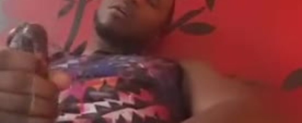 Horny black having a huge orgasm