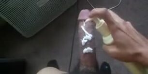Horny black shows off his tasty cock in front of the webcam