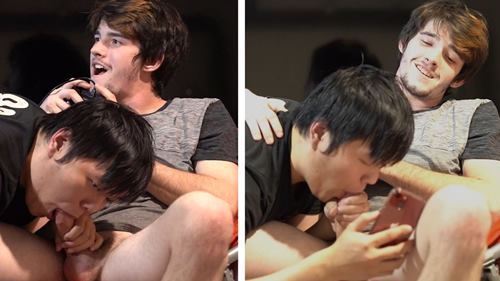 Qisenh a blowjob while gaming
