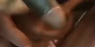 Two huge horse cocks fuck a black slut