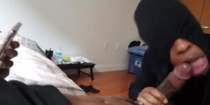 Young dude sucking a long cock until he cums