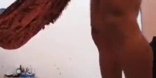 Black midget bull showing his delicious huge cock