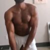 Hot muscular black playing with his long 10 + inch cock