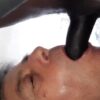 Mature french dude eating a huge beefy black cock