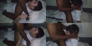 Young white guy gets face fucked on the floor in the night by bbc