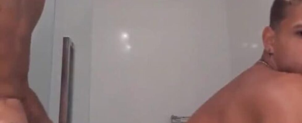 Two latin stud having fun before taking a shower