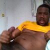 Very horny chubby shows how he strokes his huge cock