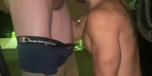 Bearded spanish guy getting fuck in his car by stranger