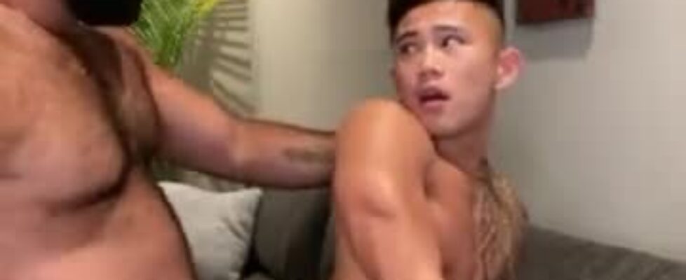 Big chubby bearded latino fucking his sexy Asian boy toy
