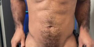 Hot muscular hairy stud showing his delicious cock