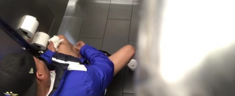 Caught jerking off in a public toilet