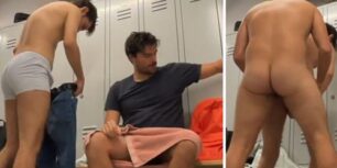 Leandro bellmer and lorenzo bernini fuck in the locker room