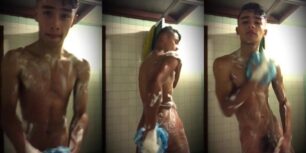 Fit twink takes a shower