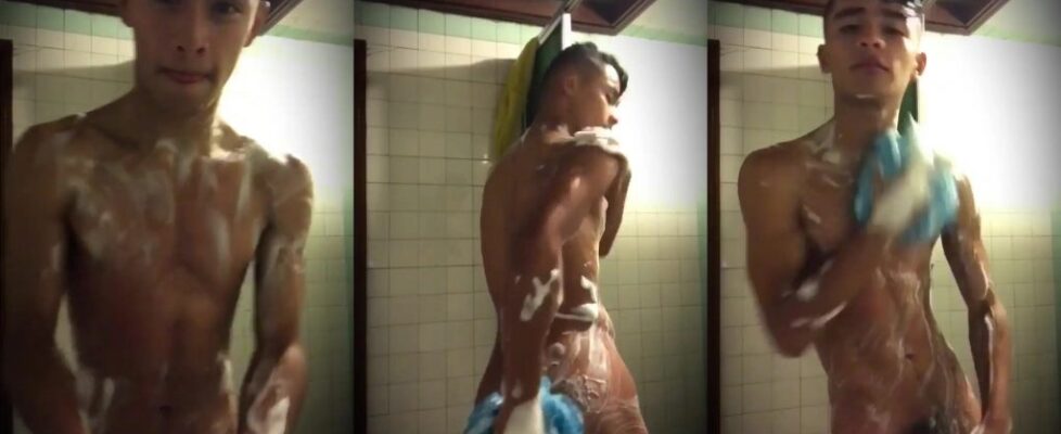 Fit twink takes a shower