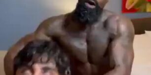 Huge black bull fucks a cute and delicate young horny latino