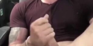 Hot dude fingering his ass while he masturbated