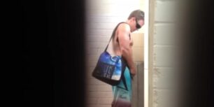 Spying in the gym bathroom