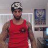 Tattooed stud kerks off and cums hard on cam